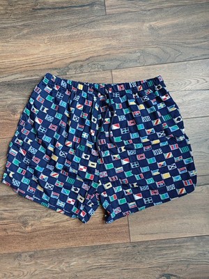 Vintage Retro 90s Bayou Sport Navy Blue Swim Surf Shorts Large