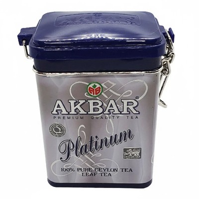 Akbar Platinum Black Tea 90g Collector s Tin OP1 Grade Ceylon Lose Leaf Tea