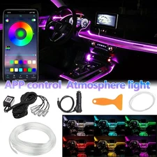 LED Car Interior Strip Light Atmosphere Neon Glow APP-Control Ambient Light Kit