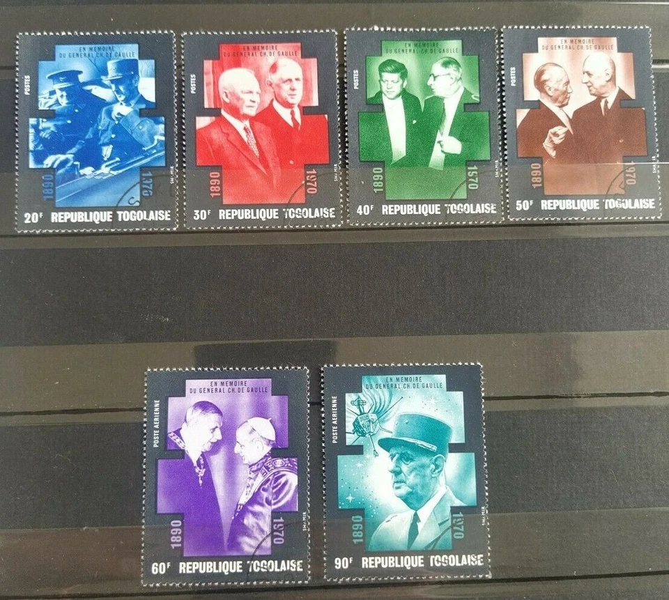 TOGO-DE GAULLE--Personnalités- 1971-6 TIMBRES oblitérés dentelés - Photo 1/1