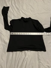 Hunter & Brown Top Womens M Black  Knit Mock Neck Crop Long Sleeves NWOT