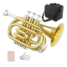 Yinfente Bb Flat Pocket Trumpet Bass Trumpet For Beginner,Student With Cleani...