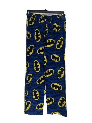 Dc Comics Batman Men's Size Small Blue And Black Fleece Pajama Pants