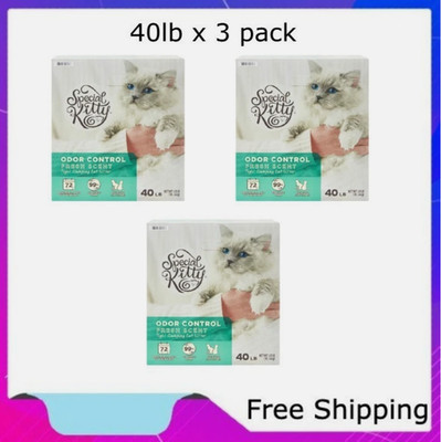 3 Pack Special Kitty Odor Control Tight Clumping Cat Litter, Fresh Scent, 40 lb