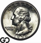 1954-D Washington Quarter, Lustrous Solid Gem BU++