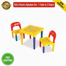 Kids Table and Chair Set ABC Alphabet Childrens Plastic Toddlers Childs School