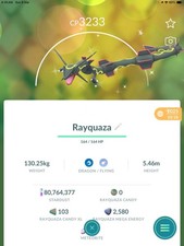 Pok mon Go Shiny Rayquaza Trade 30days Or 1 Mil Stardust Trade
