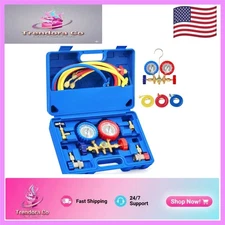 Robust 3-Way AC Gauge Set for R134a, R12, R22 - Easy-to-Use for HVAC Maintenance