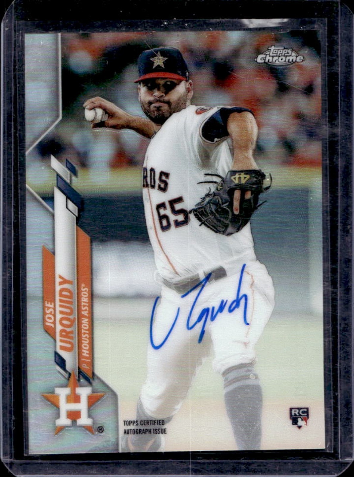 2020 Topps Chrome Jose Urquidy Rookie Auto RC Refractor Rookie #85/499 Astros