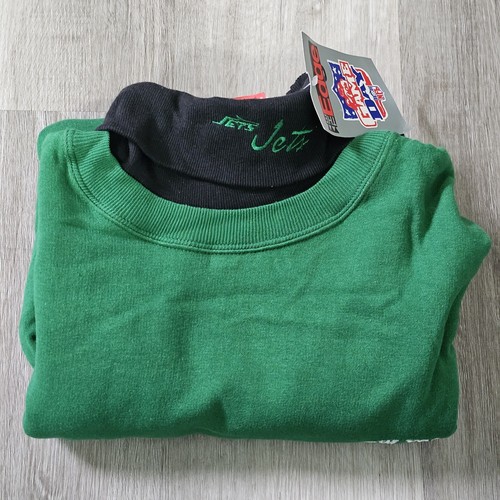 Vintage New York Jets Edge TURTLENECK Sweatshirt Mens Size Large NFL New 1996 - Picture 8 of 9