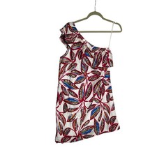 J.Crew Factory One Shoulder Ruffle Sleeve Linen Blend Mini Dress Size Small
