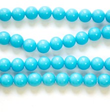 Vintage Turquoise Blue Glass Beads Japan 8mm 8 jpn003C