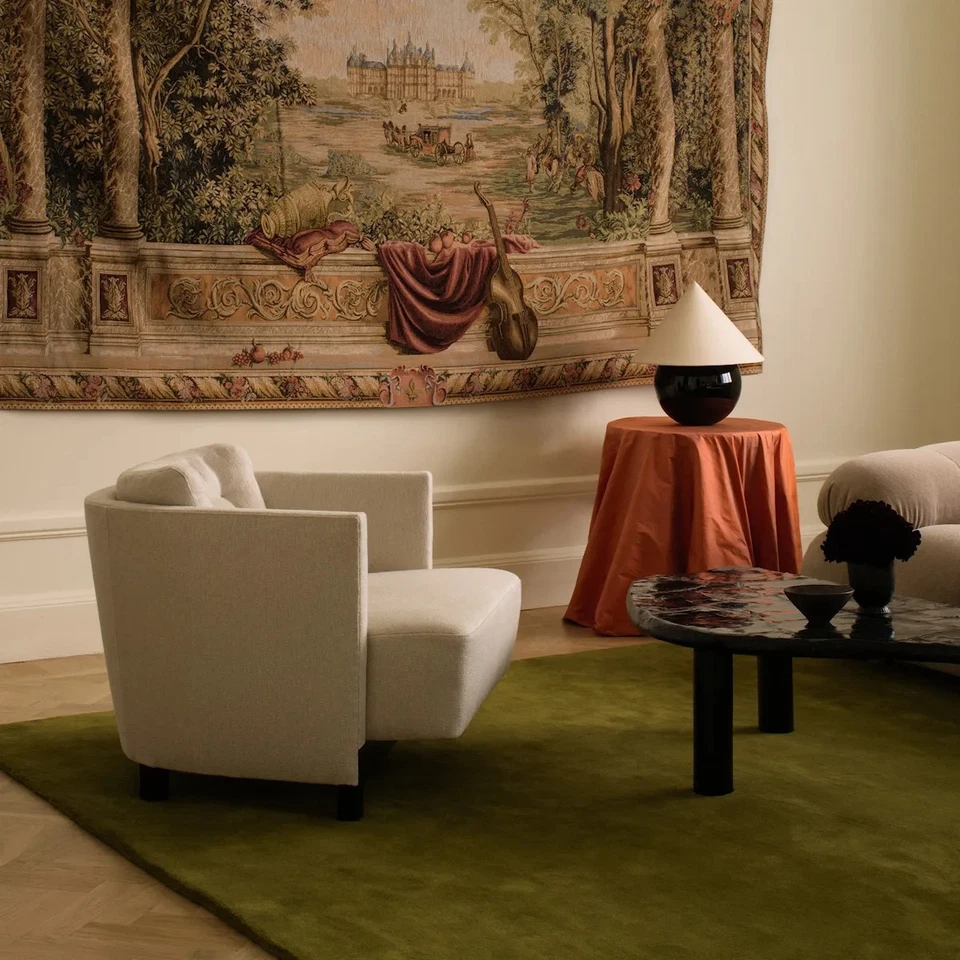 Hand-Tufted Wool & Viscose Rug Green Modern Living Room Carpet Custom Size - Image 2 of 4