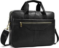 Laptoptasche 15,6 Zoll Leder Schwarz Aktentasche UmhäNgetasche FüR Herren