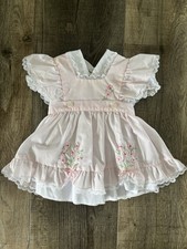 Vintage Cradle Togs 2 Piece Baby Girls dress With Lace And Bow
