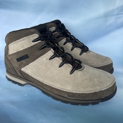 Timberland Euro Sprint Mid Nubuck Suede Boots Grey + Dark Brown Mens size 11.5 W