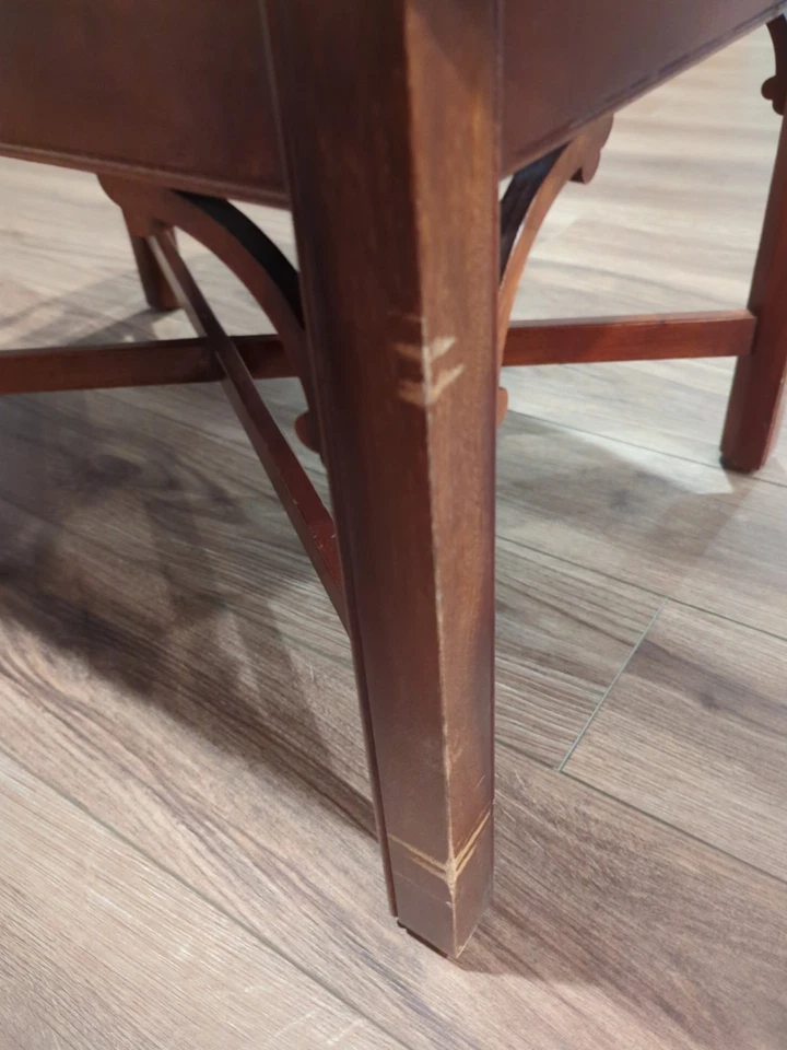 Vintage Mid Century Modern Hekman Butler Tray Table, Mahogany, 18" - Image 4 of 4