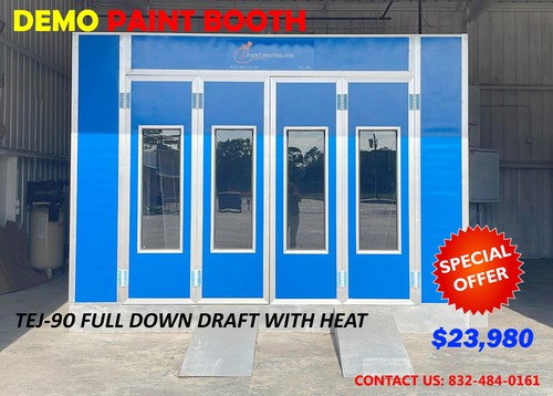 DEMO FULL DOWN DRAFT PAINT BOOTH WITH ELECTRIC HEAT / MADE IN USA