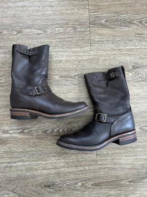 Wesco Boss Men's Brown Essex Leather Engineer Boots 10D Ship John Excellent Cond