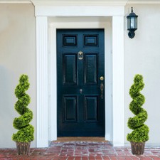 2X Large Artificial Spiral Boxwood Buxus Tower Plant Twist Topiary Potted Tree