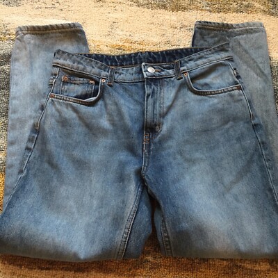 Weekday Seattle High Waisted Washed Out Denim Mom Jeans Women s Size 29x28