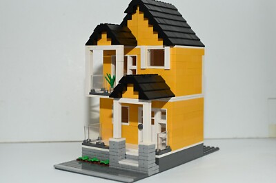 Brick House Yellow Modular City Custom Model Built with Bricks