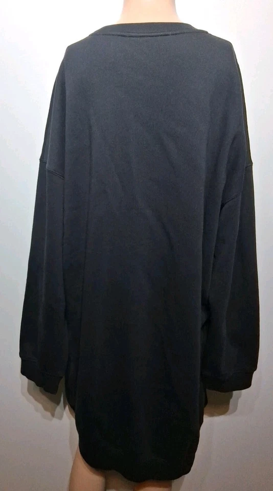 MSGM Women's Black Sweatshirt Dress Long Sleeve Front Logo Size XS - Image 4 of 4