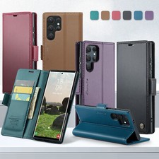 For Samsung S21-S25 Leather Wallet Cover A12-A73 Flip Leather Card Holder Case