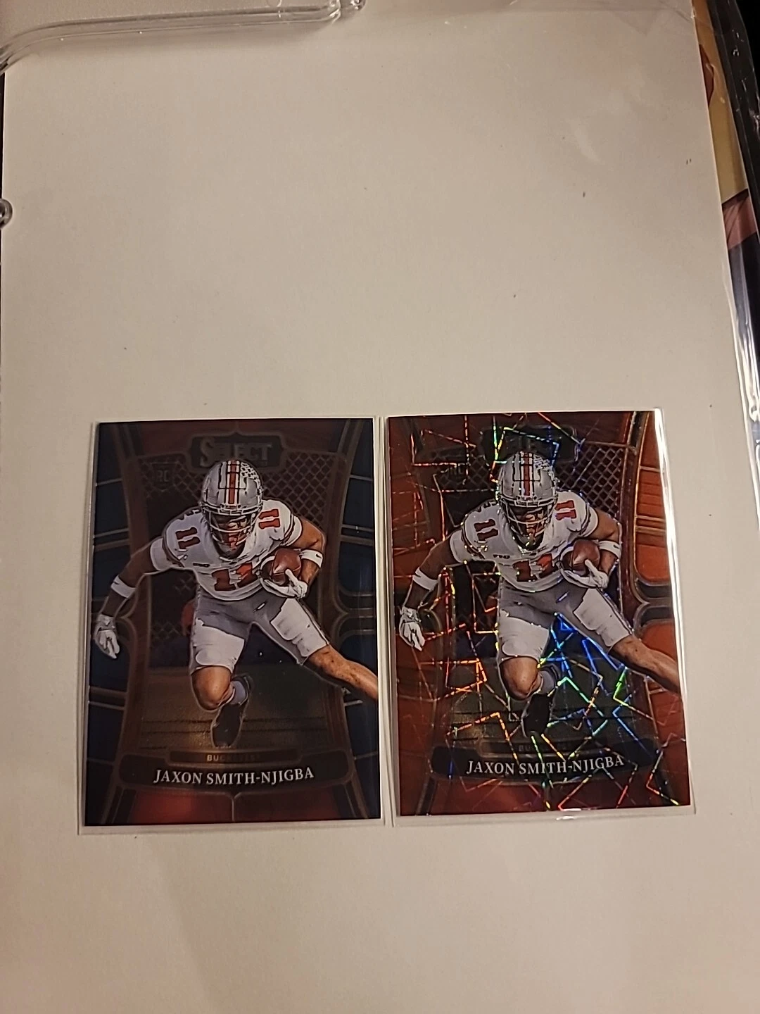 2023 Select Draft Picks # 7 Jaxon Smith Njigba Rookie Red Lazer Prizm + Base