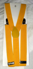 Suspenders Men Or Women Y-Shape Back Clip On Elastic Adjust Yellow 2 Color New