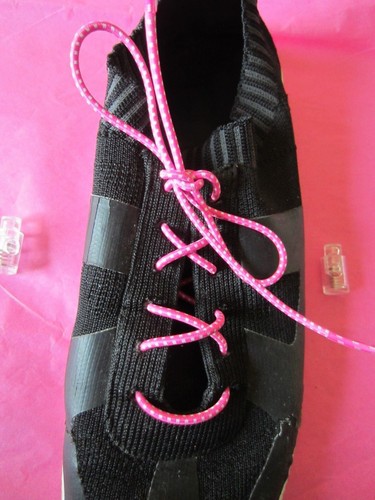 ASICS 33" PINK RUNNING SHOE LACES WITH CLEAR LACE LOCKS NEW CAN WEAR W ANY SHOE! - Picture 3 of 12