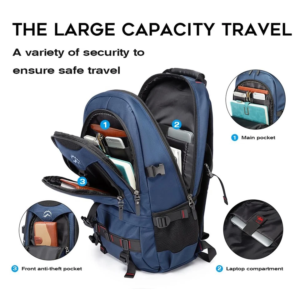 Mochila de viagem KAKA luta aprovada com 17,3 polegadas laptop pacote sem compartimentos... - Imagem 3 de 4