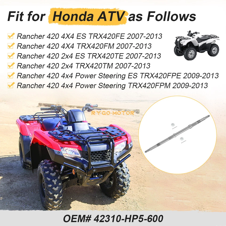 Eje trasero y tuerca 42310-HP5-600 para Honda Rancher 420 TRX420 2007 2008-2013 Foto 4 de 4