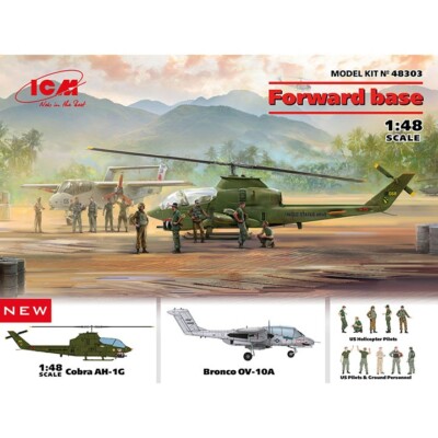 ICM #48303 1/48 FORWARD BASE AH-1G,OV-10A,US Pilots,Ground Personnel