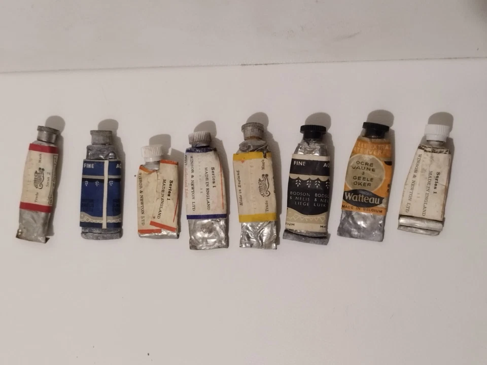 SET 8 ANTICHI TUBETTI COLORI AD ACQUA ACQUARELLO WINSOR & NEWTON E WATTEAU - Image 2 of 4