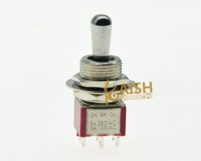 15/32'' Guitar DPDT 3-Way ON/ON/ON Toggle Switch AMP Sealed Fat Bat Toggle Switch