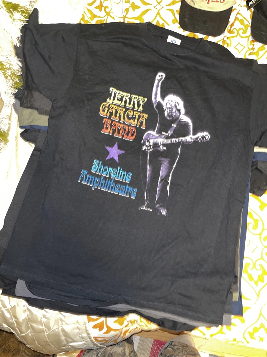 VTG Jerry Garcia Band T-Shirt Shoreline Amphitheater Liquid Blue Sz. Men's XL