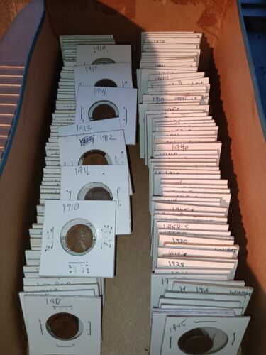WHEAT CENTS . Assorted dates from 1910-1958D. (147) Total coins