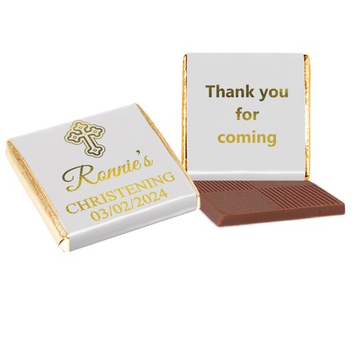Personalised Chocolate Christening Baptism Favours Neapolitan Silver Gold Foils - Picture 15 of 20