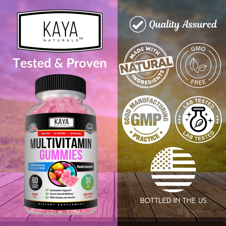 (Pack de 2) Gomosa Multivitamínica, 60 Unidades, Vitamina A, C y E, Zinc y Vitamina B-12 Foto 3 de 4