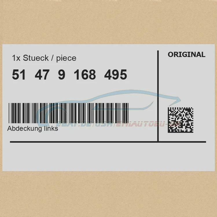 Original BMW 51479168495 - Abdeckung links 5er | eBay