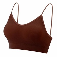 Women's Low Back Bralette Bra Plain Colors Stretchy Crop Top M/L/XL Workout Yoga