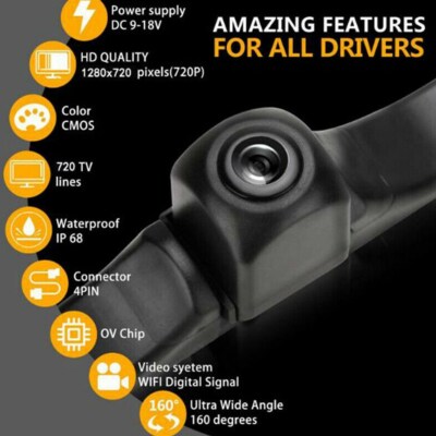 175° HD 720P Universal Rückfahrkamera Nachtsichtkamera Wireless WiFi-Android IOS