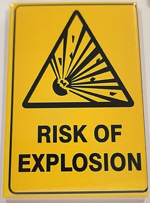 #ad #ad Warning Risk Of Explosion MAGNET 2quot;x3quot; Refrigerator Locker Danger Safety Caution $7.95