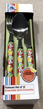 Disney Store Mickey Mouse Colorful Tropical 12 pc Flatware Set-1 spoon missing