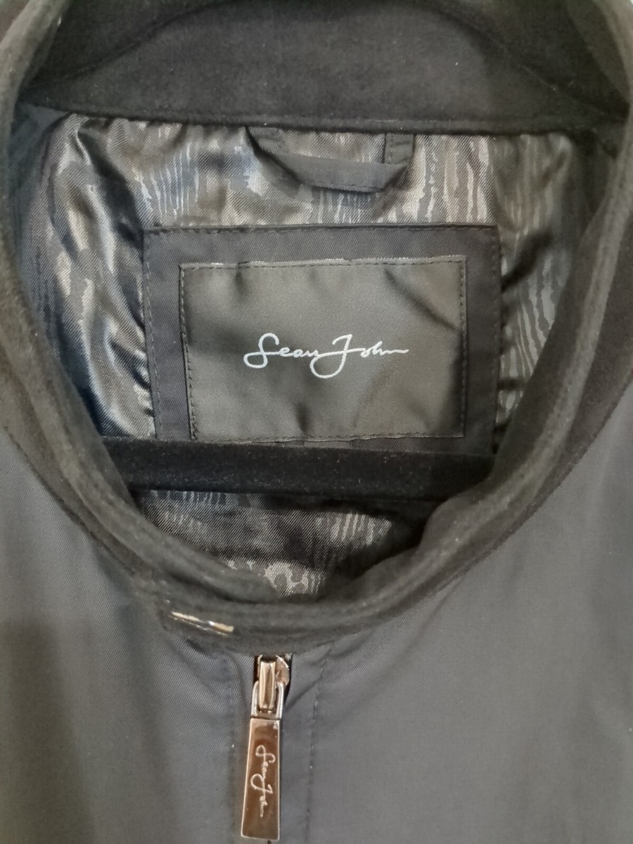 SEAN JOHN / ジャケット/XL/ポリエステル/BLK Sean John GIII Men's XL Black W/Yellow Piping Nylon Mix Jacket | eBay