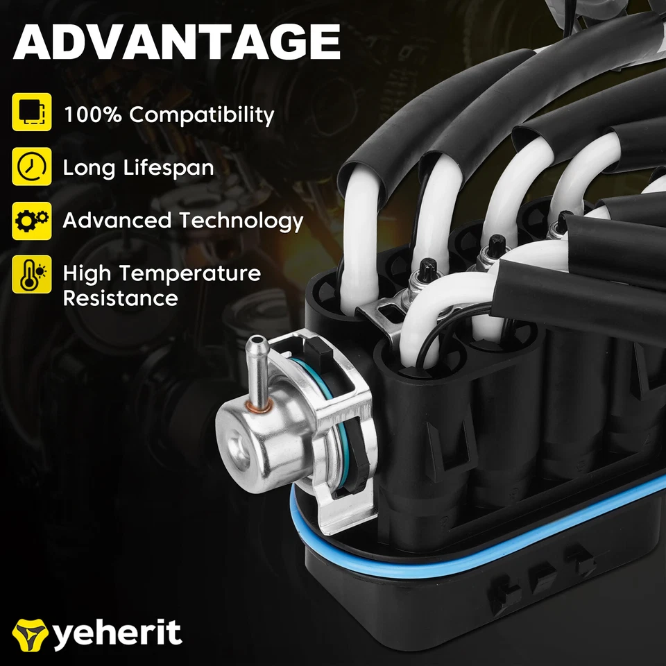 Conjunto de inyector de combustible FJ504 con soporte para camioneta Chevy GMC V8 5,0 L 5,7 L 93441235 Foto 4 de 4