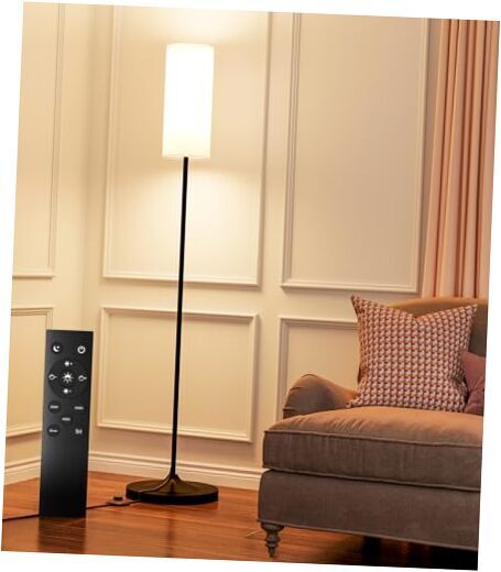 LED Floor Lamp for Living Room, Dimmable Standing Lamps with Foot Black