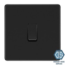 Image of BG Screwless Flatplate Matt Black Switches & Sockets Full Range Black Inserts