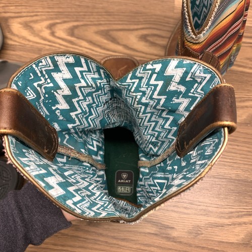 Womens Ariat Circuit Feather Multicolor Square Toe Western Boots Size 8 B - Picture 12 of 14